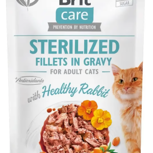Вологий корм для котів Бріт Brit Care Cat pouch для стерилізованих 85 г (кролик у соусі)