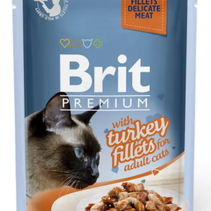 Вологий корм для котів із філе індички в соусі Бріт Brit Premium Cat pouch 85 г