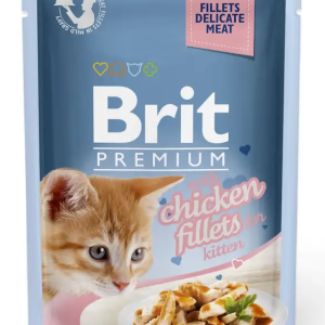 Вологий корм для кошенят Бріт Brit Premium Cat pouch філе курки в соусі 85 г