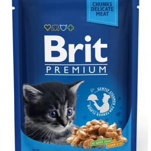 Вологий корм Бріт Brit Premium для кошенят 100 г з куркою