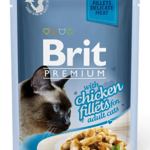 Вологий корм для котів Бріт Brit Premium Куряче філе в соусі для котів 85 г