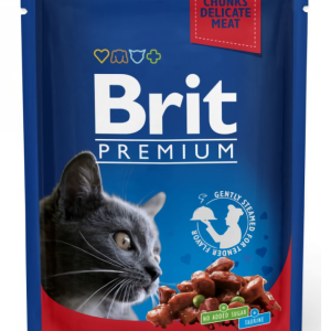 Вологий корм Бріт Brit Premium тушкована яловичина та горошок 100 г