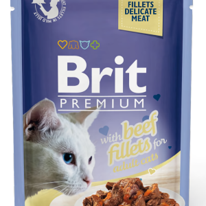 Вологий корм Бріт Brit Premium Філе яловичини в желі для котів 85 г