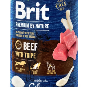 Вологий корм для собак Бріт Brit Premium by Nature яловичина з тельбухами (консерва), 400 г