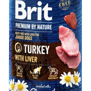 Вологий корм для собак Бріт Brit Premium by Nature індичатина з печінкою (консерва), 800 г