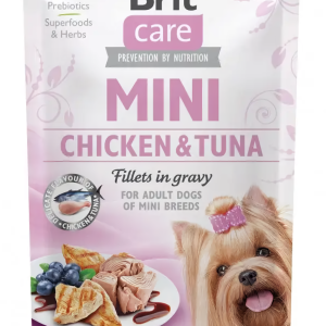 Вологий корм для собак Бріт Brit Care Mini філе курка і тунець у соусі 85 г