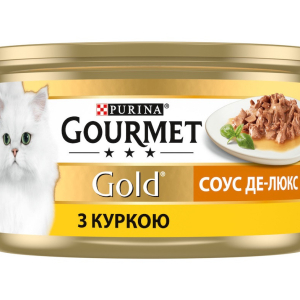 Консерва Gourmet Gold  (Гурме Голд) Соус Де-Люкс для кішок з куркою 85 г Purina