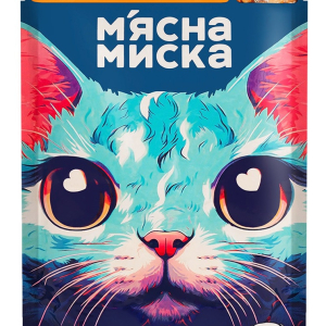 Вологий корм для дорослих котів М'ясна миска шматочки в соусі з куркою та печінкою, 100 г