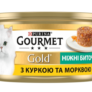 Консерва Gourmet Gold (Гурме Голд) для котів Ніжні Биточки з куркою і морквою 85 г Purina