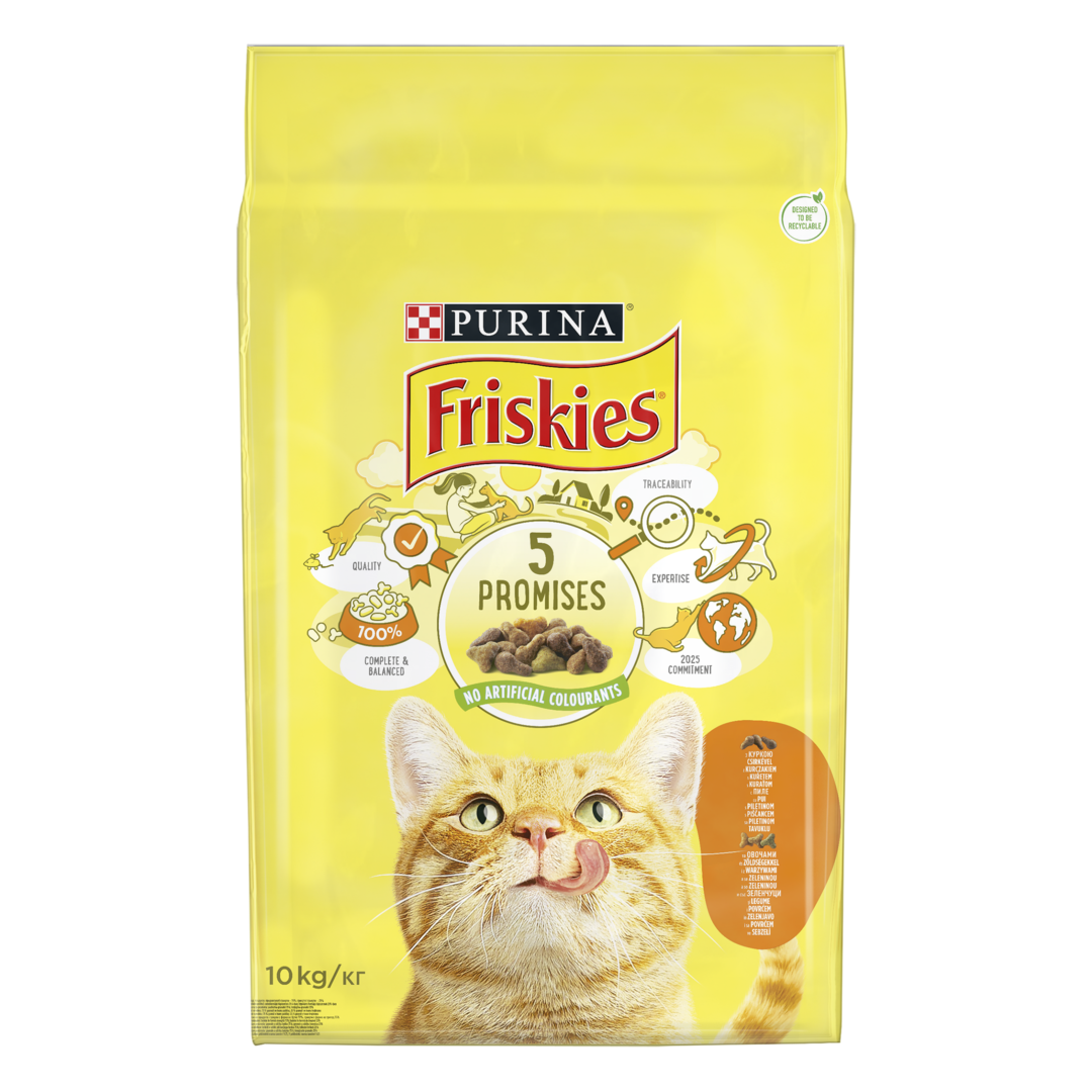 Сухий корм Фріскіс Friskies для котів з куркою та овочами 10 кг