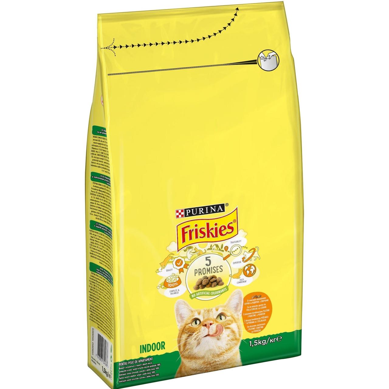 Сухий корм для дорослих котів Фріскіс Friskies Indoor 1.5 кг