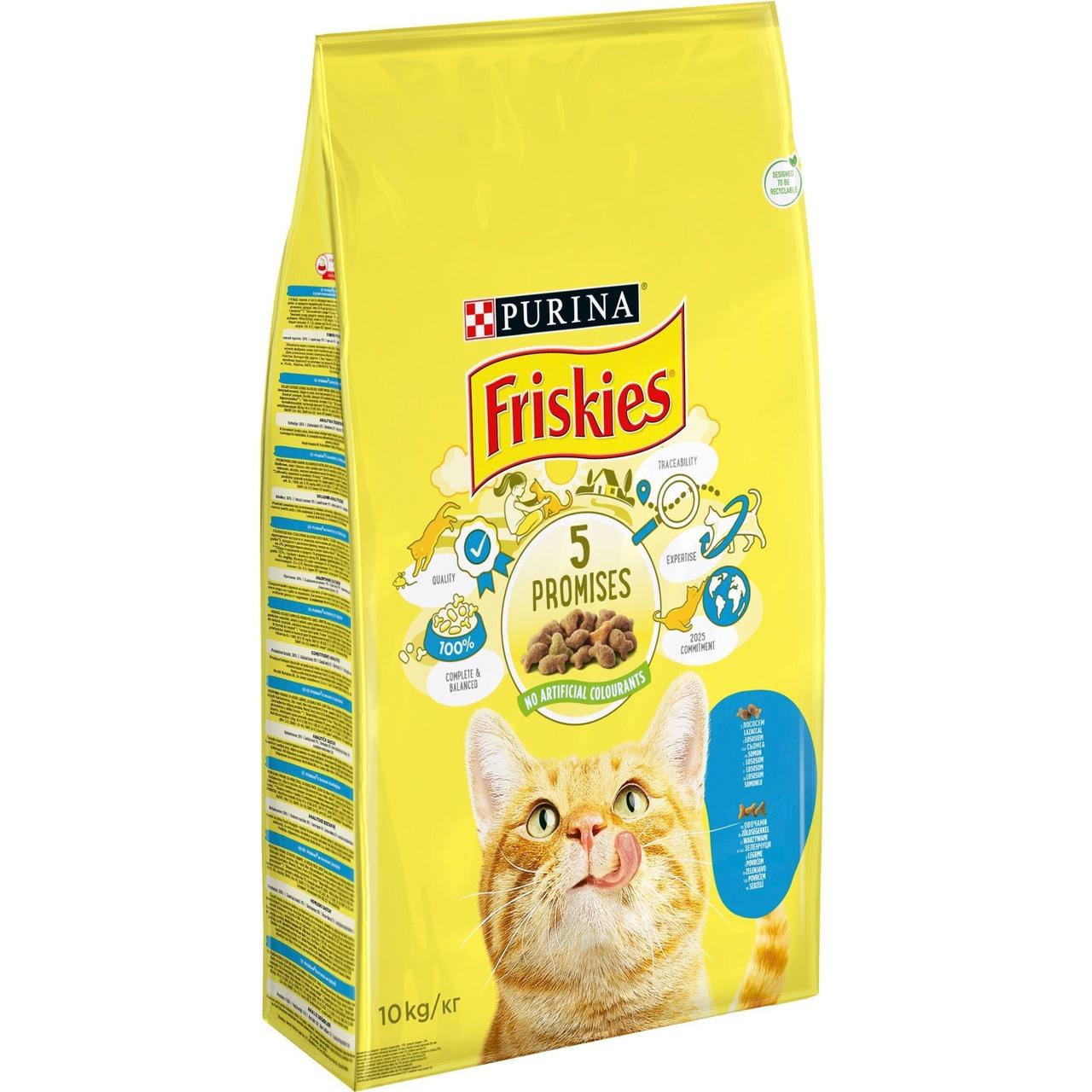 Сухий корм Фріскіс Friskies для котів з лососем та овочами 10 кг