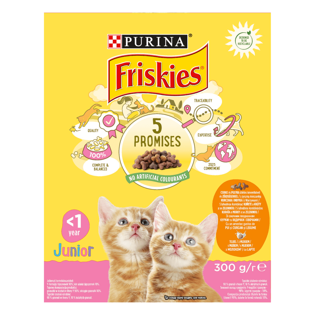 Сухий корм Junior Friskies Фріскіс для кошенят з куркою молоком овочами 300 г