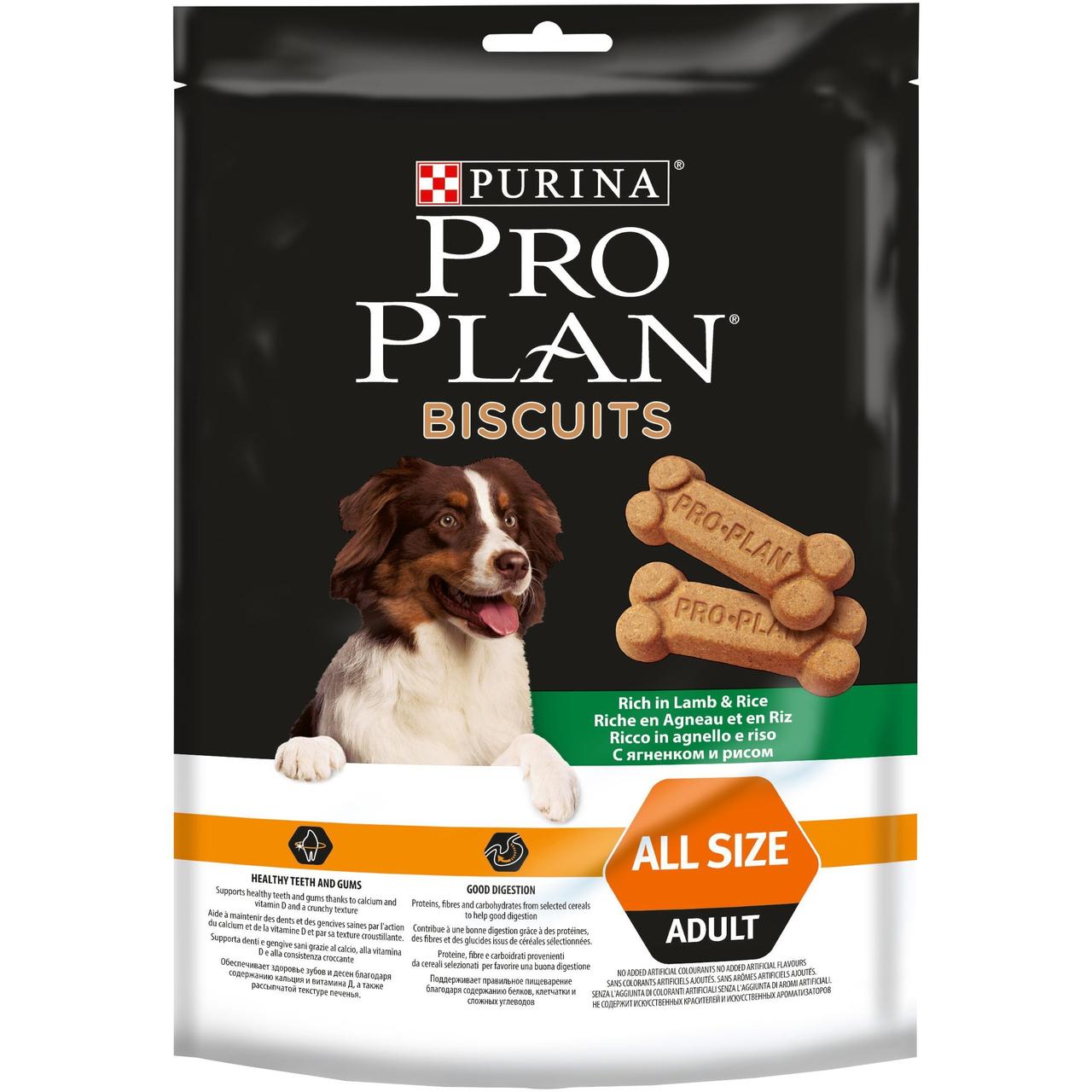 Ласощі для дорослих собак Purina Pro Plan Biscuits печиво з ягнятком та рисом 400 г