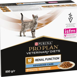 Упаковка Purina Pro Plan Veterinary Diets NF Renal Function Early Care для котів при патології нирок з куркою 10 х 85 г