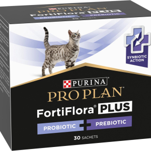 Пробіотик з пребіотиком Purina Pro Plan FortiFlora Plus для дорослих котів/кошенят для підтримки міклофлори 30 шт по 1.5 г
