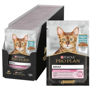 Purina Pro Plan Delicate NutriSavour шматочки з океанічною рибою для котів з чутливим травленням 10 шт х 85 г