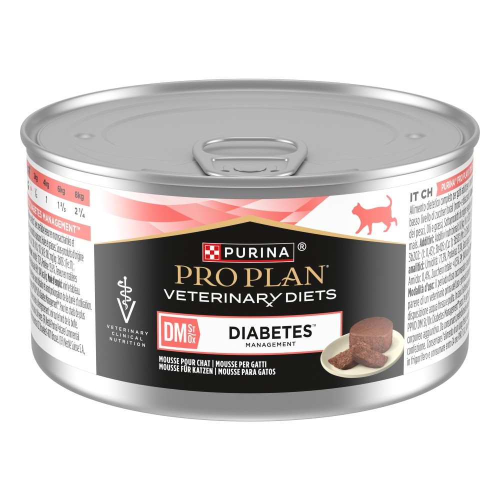 Корм PRO PLAN DM Diabetes Management Ветеринарна дієта для дорослих котів для регулювання надходження глюкози, 195 г