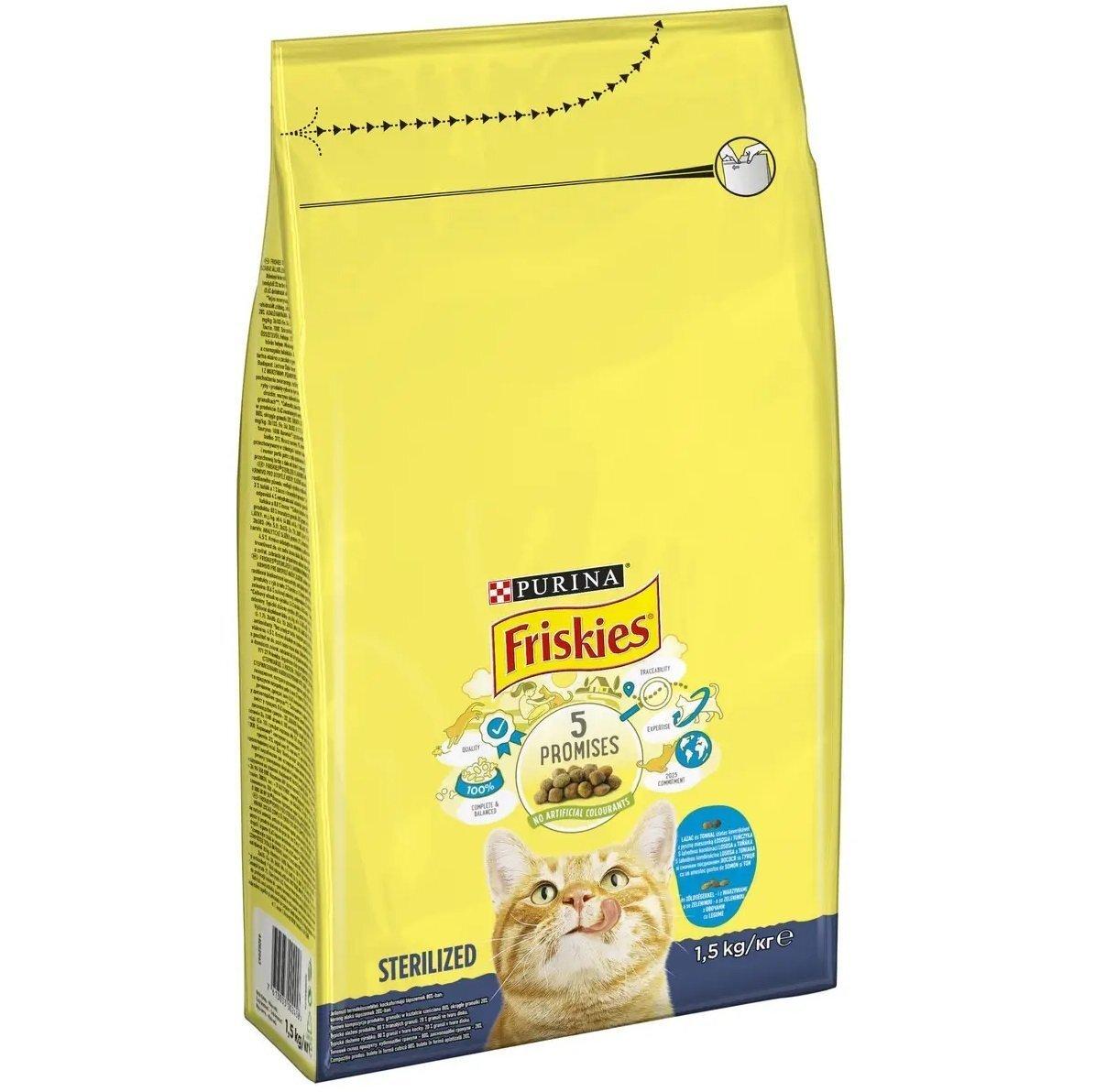 Сухий корм Friskies Sterilized для стерилізованих котів з лососем та овочами 1.5 кг