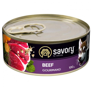 Консерви для собак Сейворі Savory Dog Gourmand з яловичиною, 100 г
