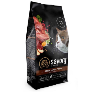 Сухий корм Сейворі Savory Adult Cat Sensitive Digestion Fresh Lamb & Turkey, 8 кг