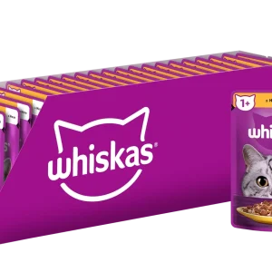 Вологий корм Whiskas (Віскас) з куркою в желе для дорослих котів 85 г (блок 28 шт)