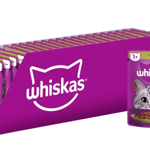 Вологий корм Whiskas (Віскас) з ягням у желе для дорослих котів 85 г (блок 28 шт)