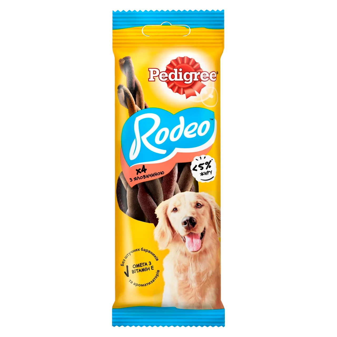 Ласощі жувальні палички для собак Pedigree (Педігрі) Rodeo з яловичиною, 70 г