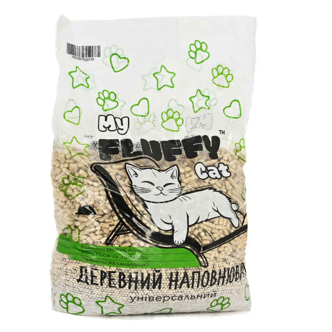 Гігієнічний  універсальний наповнювач My Fluffy Cat деревний наповнювач з поглинаючим ефектом, 3 кг