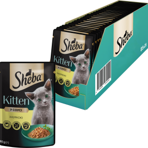 Вологий корм Sheba (Шеба) для кішок з куркою в соусе 85 г (блок 28 шт)