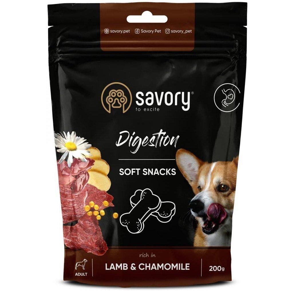М'які ласощі для собак Сейворі Savory для покращення травлення з ягням та ромашкою 200 г