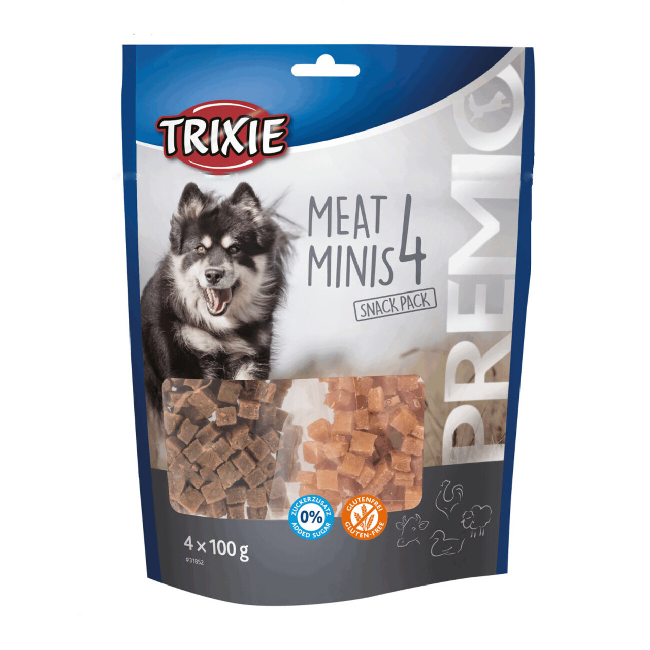 Ласощі для собак Trixie (TX-31852) Premio 4 Meat Minis 4 смаки (курка, качка, баранина та лосось) 400 г