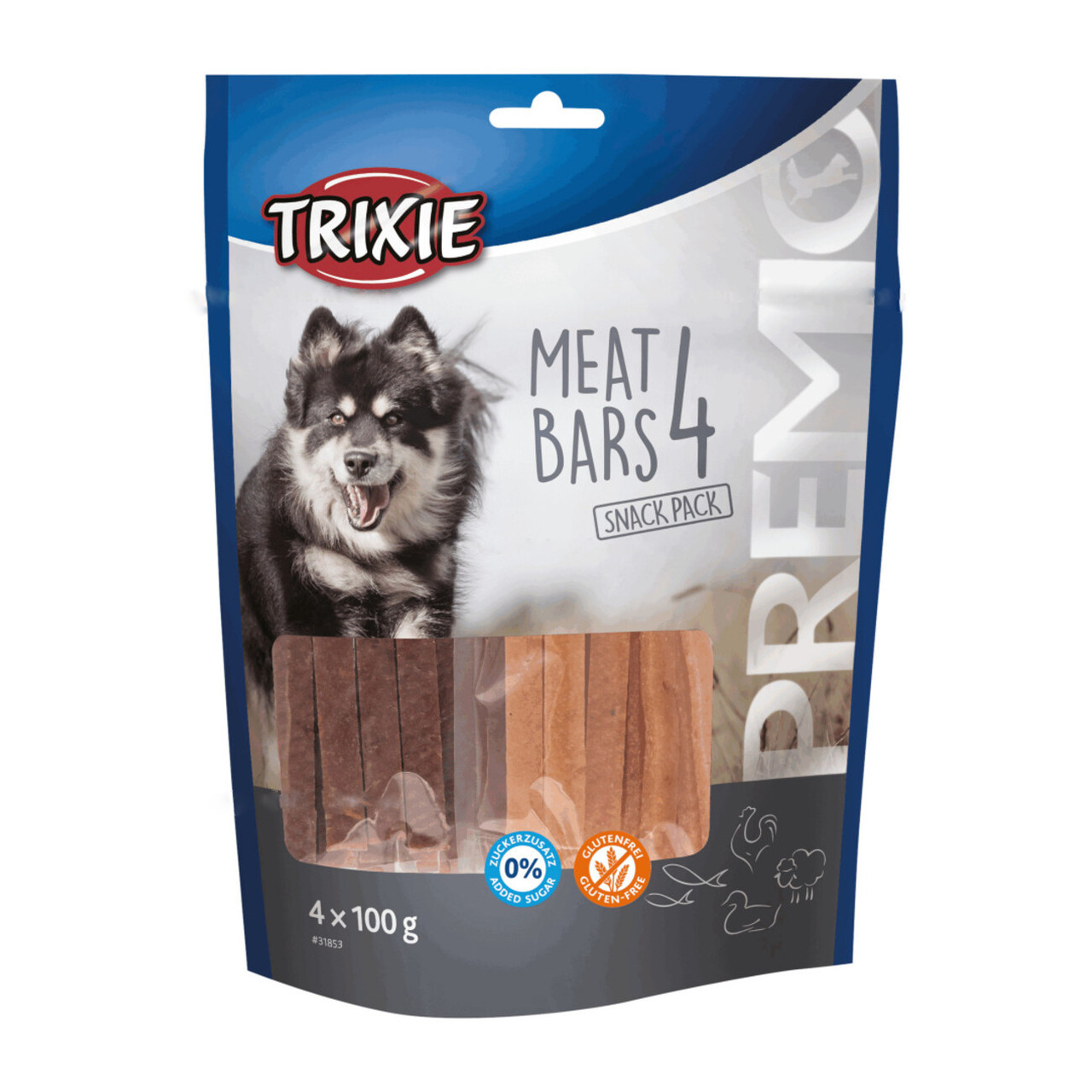 Ласощі для собак Trixie (TX-31853) Premio 4 Meat Bars (4 смаки: курка, качка, ягня, лосось) 400 г