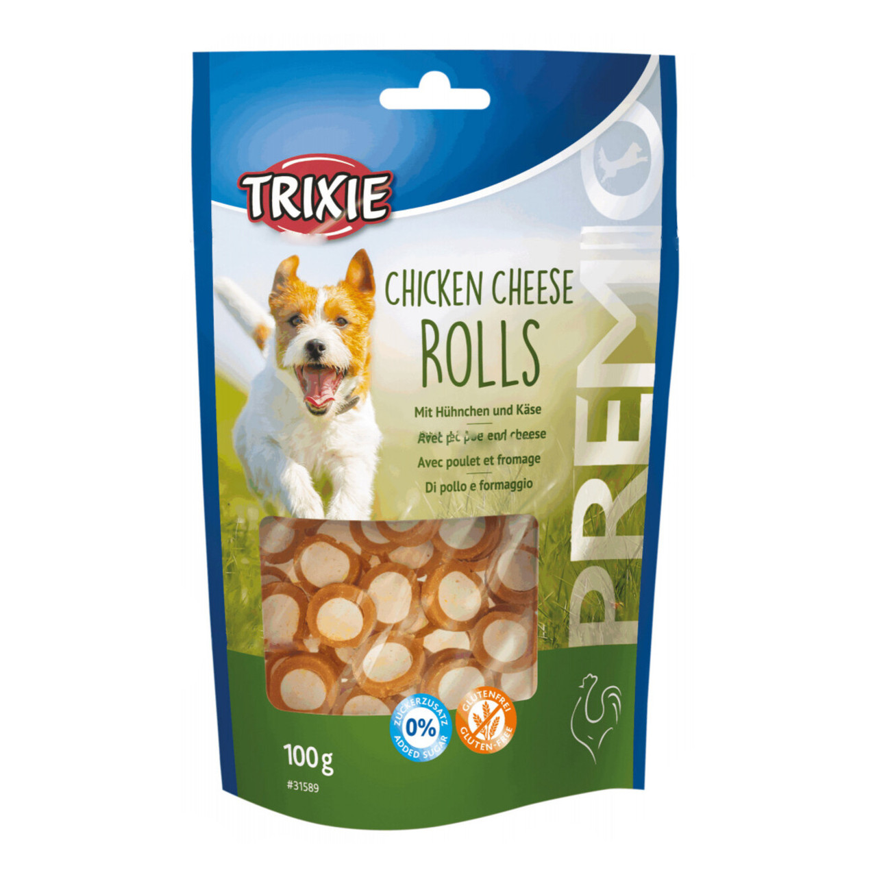 Ласощі для собак Trixie (TX-31589) PREMIO Chicken Cheese Roll роли для собак з куркою та сиром 100 г