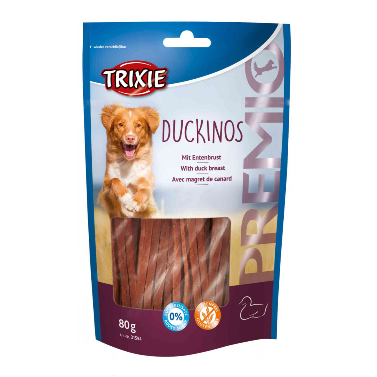 Trixie (TX-31594) PREMIO Duckinos ласощі для собак соломка з качиною грудкою 80 г