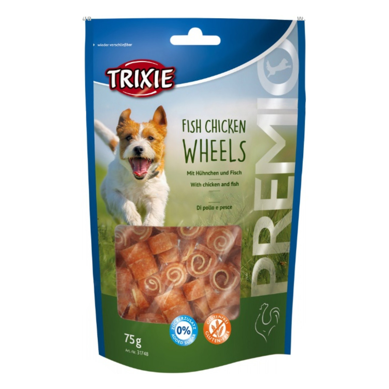 Trixie (TX-31748) Premio Fish Chicken Wheels ласощі для собак рулетики з куркою і рибою 75 г