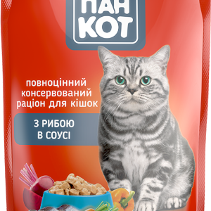 Вологий корм для кішок Пан Кіт риба в соусі 100 г