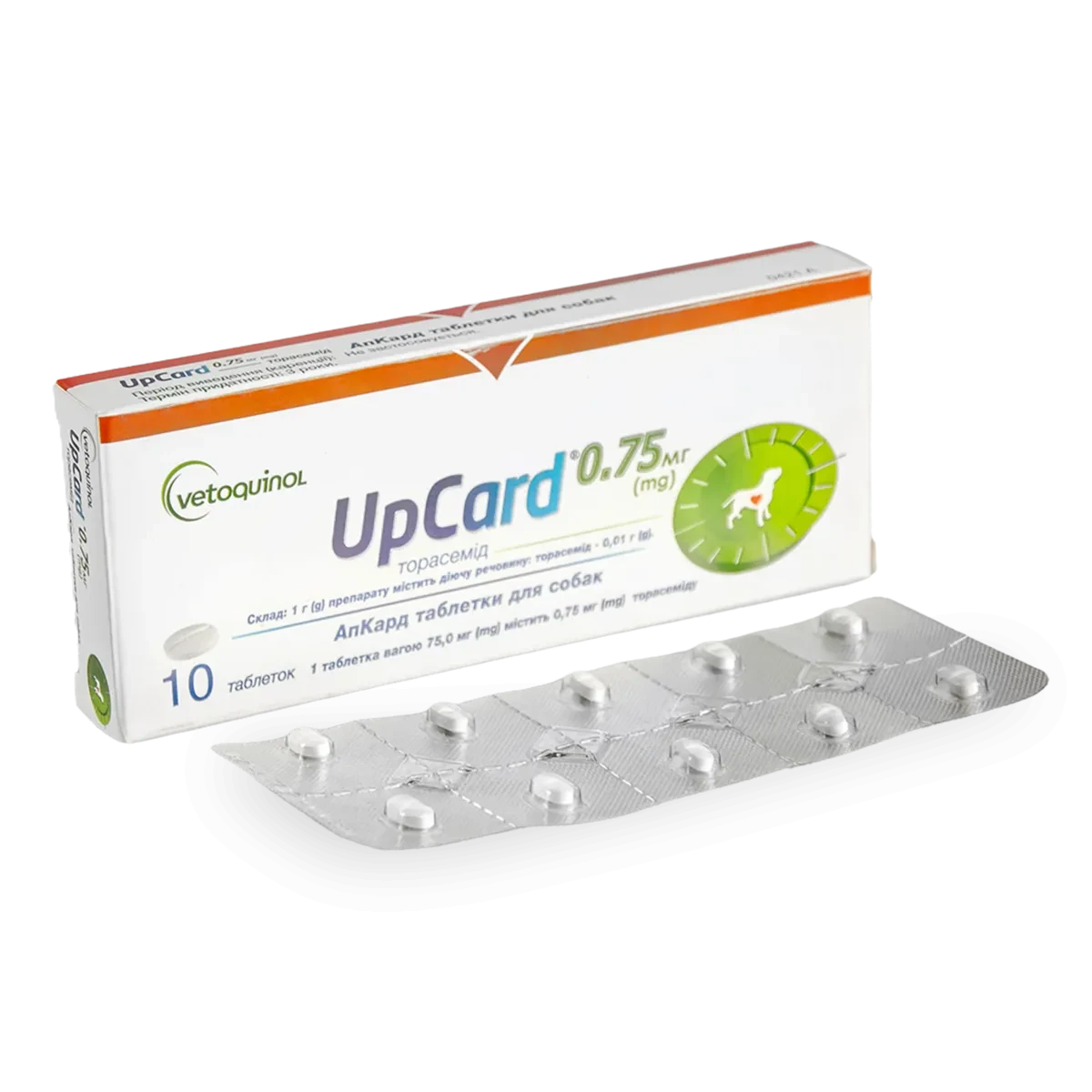 Таблетки АПкард UpCard 0.75 мг таб №10 (для лікування серцево-судинної недостатності)