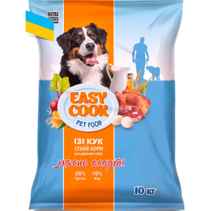 Easy cook сухий корм для дорослих собак усіх порід 10 кг м'ясне асорті