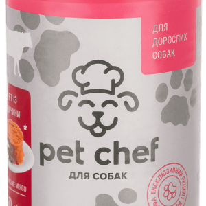 Консерви для собак Пет Шеф Pet Chef паштет м'ясний для дорослих собак з яловичиною 360 г