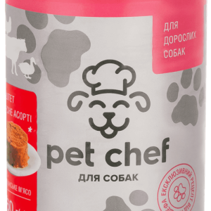 Консерви для собак Пет Шеф Pet Chef паштет м'ясний для дорослих собак м'ясне асорті 360 г