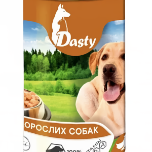 Повноцінний вологий корм Дасті Dasty консерви для собак з птицею 1240 г
