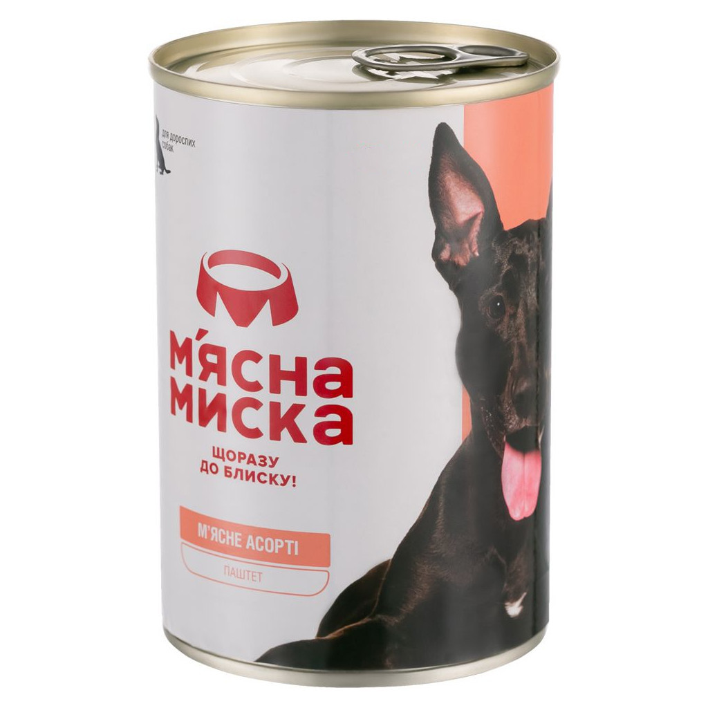 Консерви для собак М'ясна миска паштет м'ясне асорті для дорослих собак 800 г