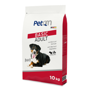 Сухий корм для дорослих собак PetQM Basic Adult корм з яловичиною та овочами для собак 10 кг