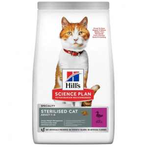 Сухий корм Хіллс Hills SP Adult Sterilised для стерилізованих/кастрованих котів віком від 1 до 6 років з качкою 10 кг