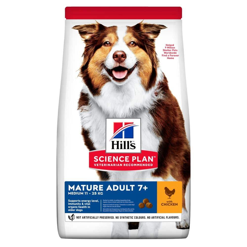Корм для літніх собак Хіллс Hills SP Mature Adult 7+ сухий корм для середніх порід собак з куркою 14 кг