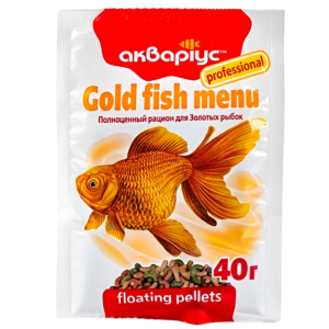Корм для риб Gold Fish Menu (Голд Фіш Меню) потопаючі пелети для золотих рибок 40 г, Акваріус