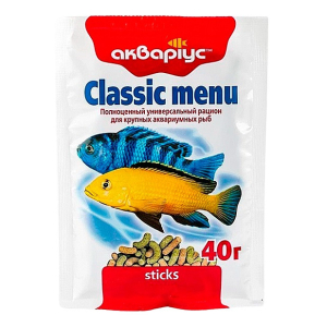 Корм для риб Classic Menu (Класік Меню) палички 40 г, Акваріус