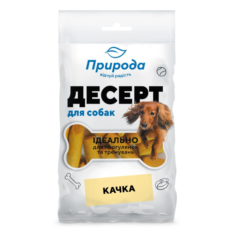 Ласощі для всіх порід собак Десерт "Качка" печиво для собак 100 г, Природа