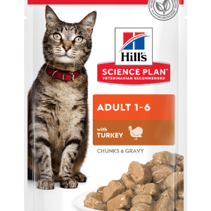 Вологий корм Hill's Хіллс SP Adult для дорослих котів з індичкою, пауч 85 г